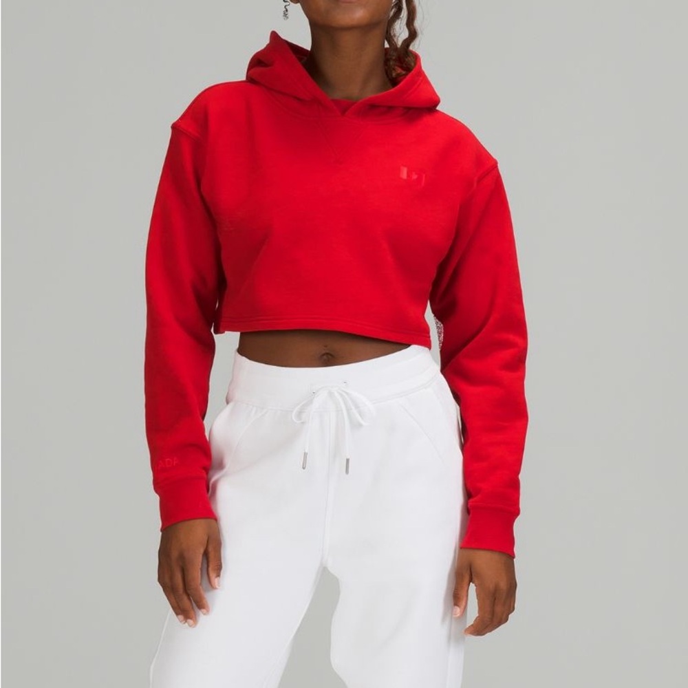 Lululemon crimson red Cropped Hoodie for Women